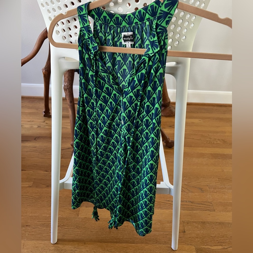 Mudpie Green and Blue Halter Top